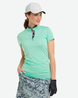 EPNY Polo - CS Contrast Trim Button Placket Mock Neck